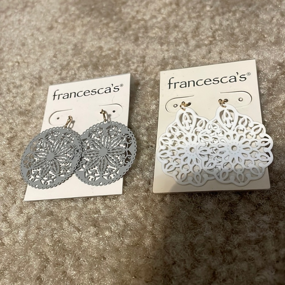 Two pairs of earrings from Francesca’s